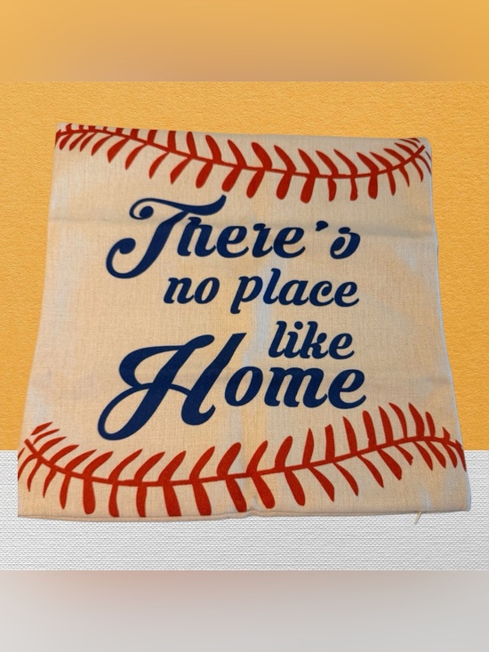 None Other - FREE: There’s No Place Like Home Baseball Pillow Cover - Cream, Red, Blue, NWOT